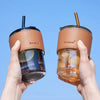 450ml Glass Tumbler with Straw