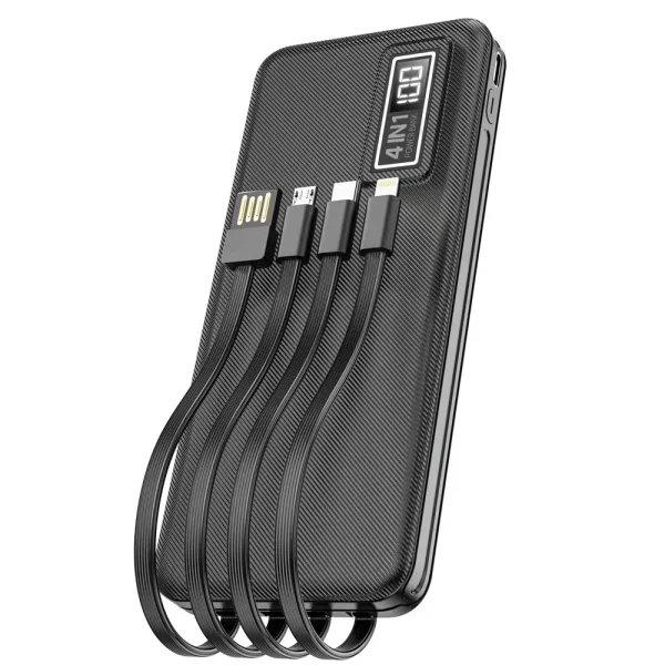 ASPOR A300 POWER BANK ORIGINAL 10000MAH LI-POLYMER BATTERY 4 IN1 POWER BANK BLACK - Image 2