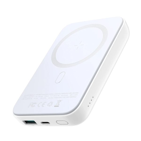 JOYROOM JR-W020 Magnetic Wired + Wireless 2-in-1 Design Wireless Power Bank 10000MAH White - Image 2