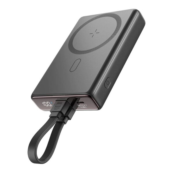 JOYROOM JR-PBM01 20W Wireless Power Bank 10000mAh with Built-in Cable&Kickstand Black - Image 2