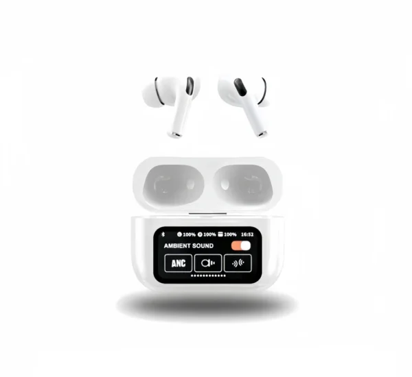 WHITE NEW A9 PRO APPLE AIRPODS ANC/ENC NOISE REDUCTION TOUCH CONTROL BLUETOOTH 5.4 WIRELESS EARBUDS - Image 4